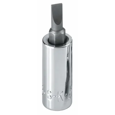 SK PROFESSIONAL TOOLS Socket Bit: 3/8 in Drive Size, Slotted Tip, #6 Tip Size - Slotted Bit Sockets
