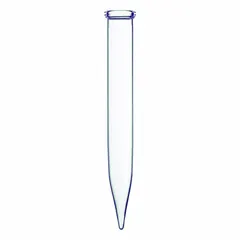 Colorless glass centrifuge tube with a conical bottom for efficient pellet collection. 15 mL capacity, 17 mm body diameter, 126 mm overall height. Not graduated and does not include a closure. Suitable for general laboratory centrifugation, sample preparation, and sedimentation procedures.