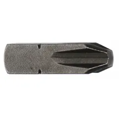 This 5-pack of APEX insert bits features a #4 square drive tip for use with Imperial PH4 bit size drivers. Made from S2 steel with a standard tip style, these bits are impact rated for high-torque applications. Commonly used in industrial assembly, construction, and maintenance tasks requiring a secure square recess engagement.