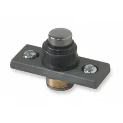 Plunger-type actuator head for OMRON D4C Series limit switches. Top actuation design for detecting position or travel limits of mechanical parts in industrial automation applications such as conveyor systems and packaging machinery.