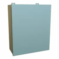 HAMMOND Enclosure: Steel, 24 in x 20 in x 9 in, NEMA 12, w/Panel, Solid Cover, Hinged (MPN 1418JE9)
