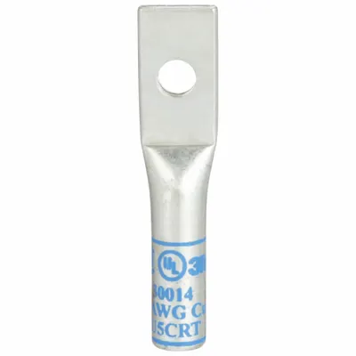 3M Compression Lugs: #10 Stud Size, 6 AWG For Wire Sizes, Stranded Wire Type - One-Hole Compression Lugs