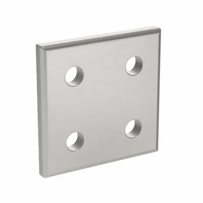 FATH INC. Joining Plate: Square Flat Plate, 40 Series, 38 mm x 38 mm x 4 mm, For 5 mm Slot Wd - Plate Connectors