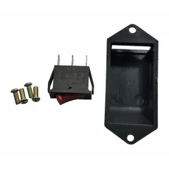 Steel on/off switch assembly for Dayton pallet jacks, compatible with models 2PLH8 and 2PLJ1. Used to control power operation in material handling equipment.