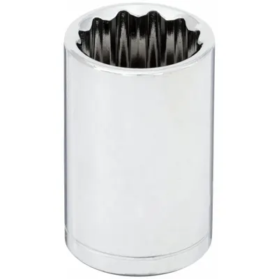 WESTWARD Socket: Metric, 1/2 in Drive Size, 16 mm Socket Size, 12-Point, Std, Chrome - 1/2" Drive Hand Sockets