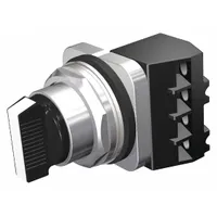 SIEMENS Selector Switch: 30 mm Panel Mounting Size, 2 Positions, Short Lever, 1NO/1NC, Metallic (MPN 52SA2AABA1P)