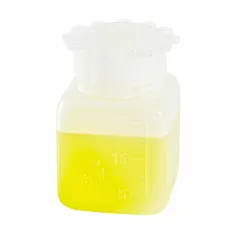 HDPE Rectangular Lab Bottle, 25 mL, Natural, Translucent, Graduated