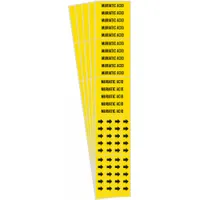 Pipe Marker: Muriatic Acid, Yellow, Black, Fits 3/4 in and Smaller Pipe O.D., 3 Pipe Markers, 5 PK (MPN 7195-3C-PK)