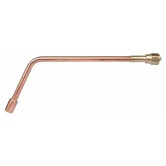This VICTOR heating nozzle, size 12, features a tube and head tip design. It is intended for use with propane, propylene, and natural gas in industrial heating applications such as preheating metal, thawing pipes, or heating large surfaces.