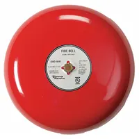 This fire alarm bell from EDWARDS SIGNALING operates on 24V DC and produces a bell sound for evacuation alerts. It features a red finish and measures 8 inches in overall width and 3 3/8 inches in overall depth. Suitable for use in commercial and industrial fire alarm systems