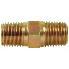 This carbon steel straight pipe fitting is designed for extreme-pressure applications in industrial piping systems. With 1/4 in x 1/4 in threaded connections, it provides a secure joint for high-pressure fluid or gas lines.