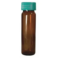 QORPAK Vial with Cap: 40 mL, Includes Closure, Polypropylene, 27.5 mm Body Dia, Square, Amber (MPN GLC-01075)