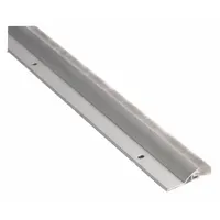 Aluminum door sweep with brush insert, 48 inches long and 2 inches wide. Seals gap under door to reduce drafts, dust, insects, and noise. Suitable for commercial and industrial door applications