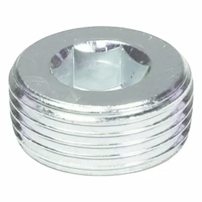 JW WINCO Threaded Plug: Steel, Type R, 1/4 in Thd, Internal Hex, 7 mm Drive Size - Steel Tapered-Threaded Plugs