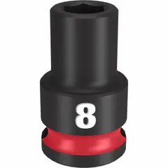 This 3/8" drive impact socket features an 8 mm metric, 6-point design for use with impact wrenches. The black phosphate finish provides corrosion resistance. Suitable for fastening and loosening nuts and bolts in automotive, construction, and industrial applications.