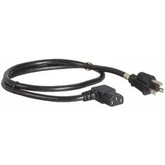 This 3 ft power cord features a 5-15P plug and C13 receptacle, with SJT cable construction and a PVC jacket. Rated for 13 A, it is suitable for connecting electronic equipment such as computers and monitors to a standard wall outlet.