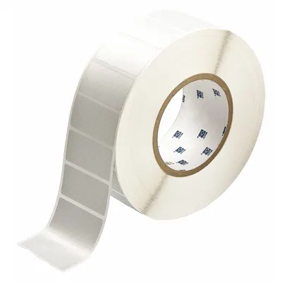 BRADY Pre-Cut Label Stock Roll: 1 in x 2 in, 2 13/64 in x 1 in, Metalized Polyester - Brady Precut Label Rolls