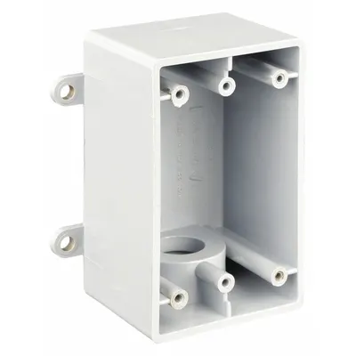 CANTEX Electrical Box: PVC, Rectangular, 1 Gangs, 3/4 in Hub Size, 22.5 cu in Capacity - PVC & Non-Metallic Weatherproof Electrical Boxes