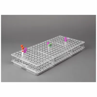POLTEX BLDTUBE200 Test Tube Rack, Clear PETG, 200 Tubes - Lab Storage Racks