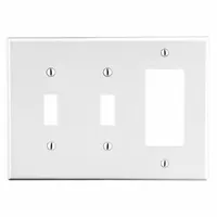 HUBBELL Wall Plate: Combo, 3 Gang, White, Midsize Size (MPN PJ226W)