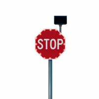 LED Traffic Signal Controller: 24 in Nominal Sign Size (W x H), Aluminum, 0.08 in Thick, R1-1 MUTCD (MPN 303051)