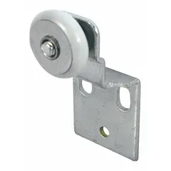 This PRIME-LINE hanging door roller measures 3 3/4 inches in length and width. It has a maximum weight capacity of 60 pounds per pair. Suitable for use in sliding or bypass door applications in commercial and industrial settings.