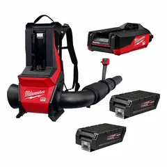 Cordless backpack blower with 12.0 Ah battery capacity, delivering 800 cfm max air flow and 190 mph max air speed. Tube-mounted throttle for control. Operates at 65 dB or less, suitable for clearing leaves, debris, and light snow from lawns, driveways, and job sites.