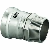 VIEGA MEGAPRESS Crimp Adapter Fitting: 3 in Pipe x 3 in Pipe Size, Press-fit x MNPT, FKM (MPN 98305)