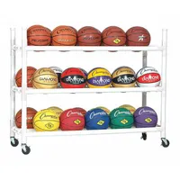 CHAMPION SPORTS Ball Rack: 55 in Overall Lg, 19 in Overall Wd, 45 in Overall Ht, Plastic, White (MPN 30CART)