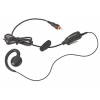 MOTOROLA Earpiece: Fits Motorola, For CLP Series, Ear Hook, Push To Talk, Black, 1 Wires, Wired, M10 (MPN HKLN4455F)