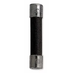 Fast-acting cylindrical fuse rated 4 A at 250 V AC, with non-indicating design. Dimensions 1/4 in x 1 1/4 in. Part of ABC & GAB equivalent series. Used for overcurrent protection in control panels, power supplies, and branch circuits requiring quick response.