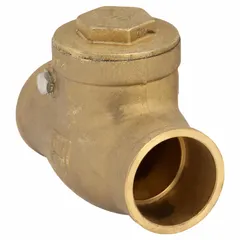 This lead-free brass inline swing check valve features a swing disc design for low-pressure drop and backflow prevention. With 1 1/4 in sweat x sweat connections, it is suitable for horizontal or vertical flow installations in water supply, HVAC, and process piping systems.
