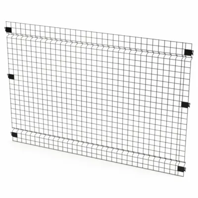 HUSKY RACK & WIRE Welded Wire Panel: 4 ft H x 5 ft W x 1 1/2 in D, Black - Husky Rack & Wire Quick-Assemble Woven-Wire Partition Components