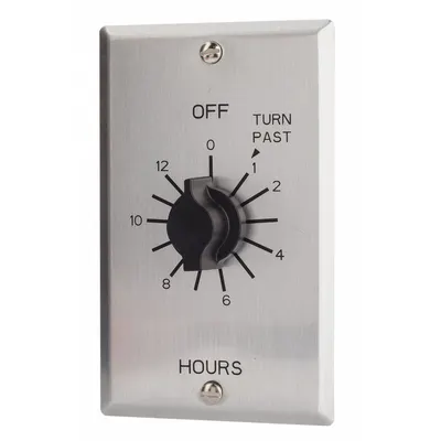 TORK Spring-Wound Timer: 12 hr Max, 1 hr Min, DPST, 125V AC, Wall Plate Included - Spring-Wound Mechanical Timers with Wall Plates