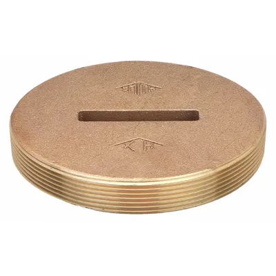 JAY R. SMITH MFG. CO Floor Cleanout: 6 in Overall Dia, 1 in Overall Ht, Cast Bronze - Cleanout Plugs