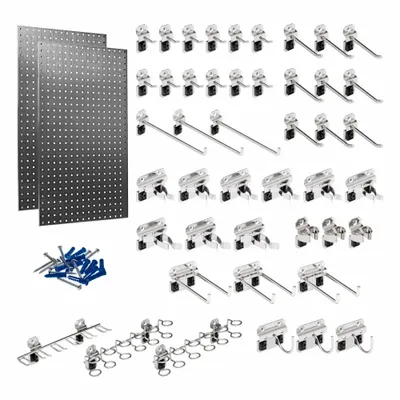 TRITON PRODUCTS Pegboard Panel Kit: Square, 3/8 in Peg Hole Size, 42 in x 24 in x 9/16 in - Square-Hole Pegboard Panel & Accessory Kits