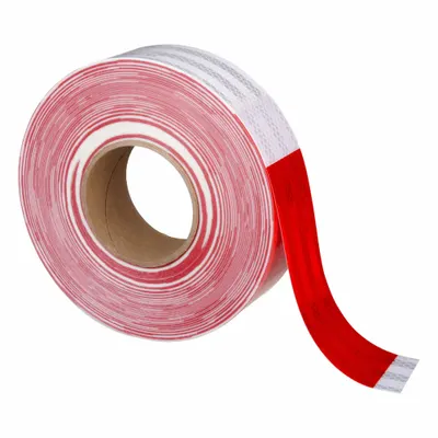 3M Premium Grade Reflective Tape: Marking/Trailers, Red/White, 2 in Wd, 50 yd Lg - Vehicle Reflective Tapes