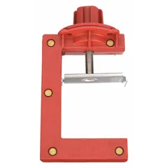 This lockout kit is designed for butterfly valves with lever handles, using a squeeze-trigger mechanism and cable to secure the valve in the closed or open position. It supports lockout/tagout procedures during maintenance to prevent accidental operation.