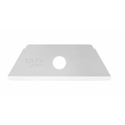 OLFA Safety Blade: 1 31/32 in Blade Lg, 3/4 in Blade Wd, 0.02 in Blade Thick - Straight-Edge Round-Tip Replacement Utility Blades