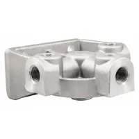 Fuel filter base designed to mount and connect BF784 fuel filters in fuel systems. Length of 2 23/32 inches. Provides sealing and flow path for filtration in diesel or industrial engine applications