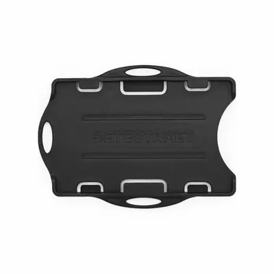 DETECTAMET Swipe Card Holder: Clip, Horizontal/Vertical, 3 13/16 in Badge Pouch Wd - Clips for Badges