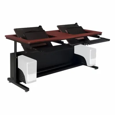 VERSADESK Standing Desk: Cherry, Wood, 60 in Overall Wd, 30 in Overall Dp - Manual Adjustable-Height Desks