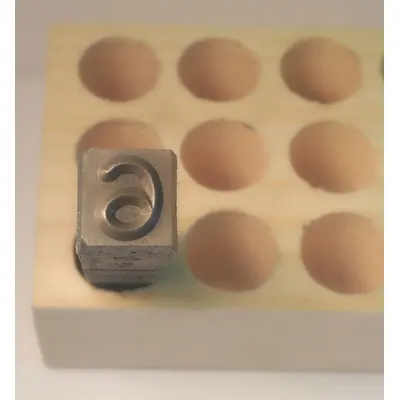 YOUNG BROS. STAMP WORKS Hand Stamp Character: 9, 1/4 in Character Ht, 3 in Shank Lg, Steel - Reverse-Face Number Sets