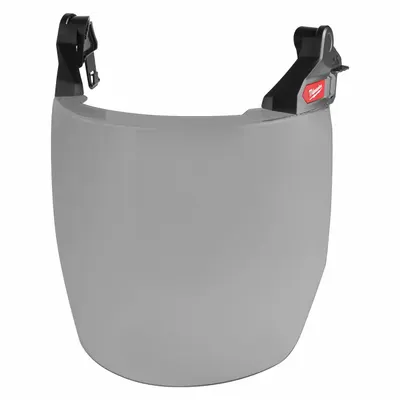 MILWAUKEE Face Shield: Anti-Fog/Scratch-Resistant, Reusable/X-Ray Detectable, Gray - Milwaukee Face Shield Assemblies for Hard Hats