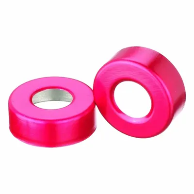 WHEATON Lab Bottle Caps: 20 mm Dia, Red, Aluminum, Unlined, 1,000 Closures Included - Snap On Bottle Caps