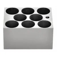 OHAUS Modular Block: Anodized Aluminum, 3 in Overall Wd, 3 3/4 in Overall Lg, 8 Wells, 45 mm Well Dp (MPN 30400188)
