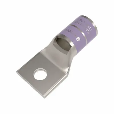 BURNDY Compression Lug: 1/4 in Stud Size, 4/0 AWG – 4/0 AWG For Wire Sizes, Stranded Wire Type - One-Hole Compression Lugs