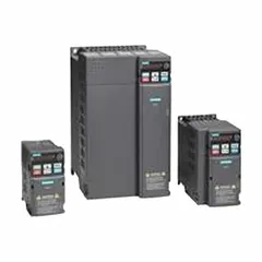 Compact variable frequency drive for single-phase motors in HVAC rooftop units. Rated 1 hp, 4.8 A maximum output current, IP21 enclosure, no bypass. Color: Black/Blue/Gray.