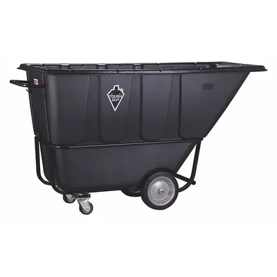 TOUGH GUY Tilt Truck: 27 cu ft, 2,100 lb, 77 in L x 34 1/2 in W x 43 1/4 in H, Black - Steel-Reinforced Plastic Tilt Trucks