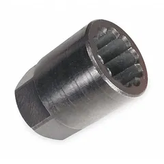 SAE lock nut socket with 13/16 in socket size and spline drive. Designed for removing dual wheel lug studs on heavy-duty trucks and trailers. Standard finish, not tether capable.
